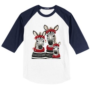 Christmas Zebra Family Matching Outfit Baseball Sleeve Shirt