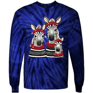 Christmas Zebra Family Matching Outfit Tie-Dye Long Sleeve Shirt