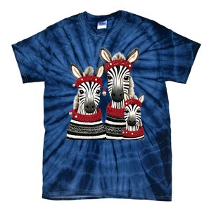 Christmas Zebra Family Matching Outfit Tie-Dye T-Shirt