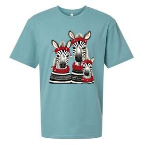 Christmas Zebra Family Matching Outfit Sueded Cloud Jersey T-Shirt