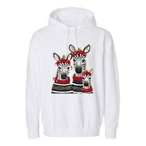 Christmas Zebra Family Matching Outfit Garment-Dyed Fleece Hoodie