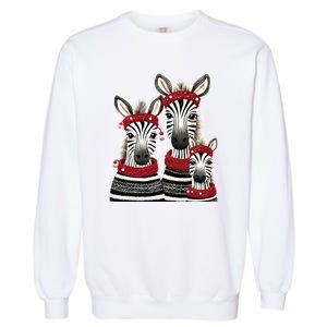 Christmas Zebra Family Matching Outfit Garment-Dyed Sweatshirt