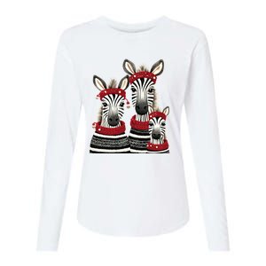 Christmas Zebra Family Matching Outfit Womens Cotton Relaxed Long Sleeve T-Shirt