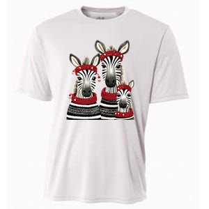 Christmas Zebra Family Matching Outfit Cooling Performance Crew T-Shirt