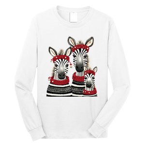 Christmas Zebra Family Matching Outfit Long Sleeve Shirt