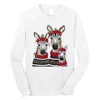 Christmas Zebra Family Matching Outfit Long Sleeve Shirt