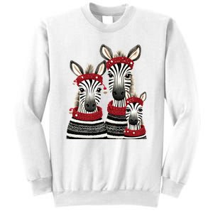 Christmas Zebra Family Matching Outfit Sweatshirt