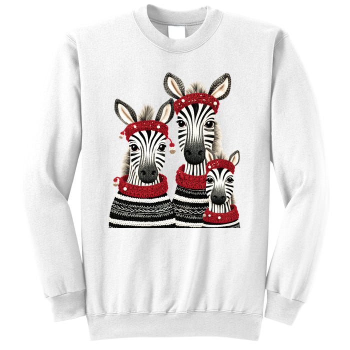 Christmas Zebra Family Matching Outfit Sweatshirt