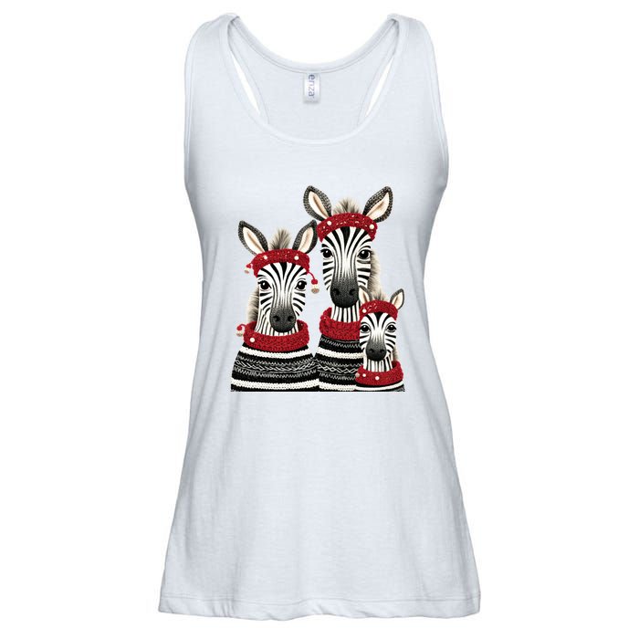 Christmas Zebra Family Matching Outfit Ladies Essential Flowy Tank