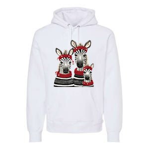 Christmas Zebra Family Matching Outfit Premium Hoodie