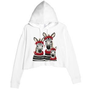 Christmas Zebra Family Matching Outfit Crop Fleece Hoodie