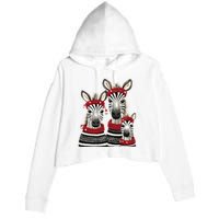 Christmas Zebra Family Matching Outfit Crop Fleece Hoodie