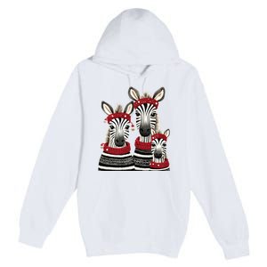 Christmas Zebra Family Matching Outfit Premium Pullover Hoodie