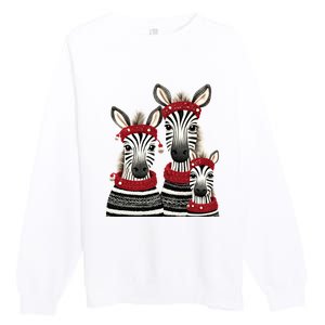 Christmas Zebra Family Matching Outfit Premium Crewneck Sweatshirt