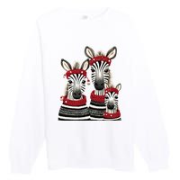 Christmas Zebra Family Matching Outfit Premium Crewneck Sweatshirt