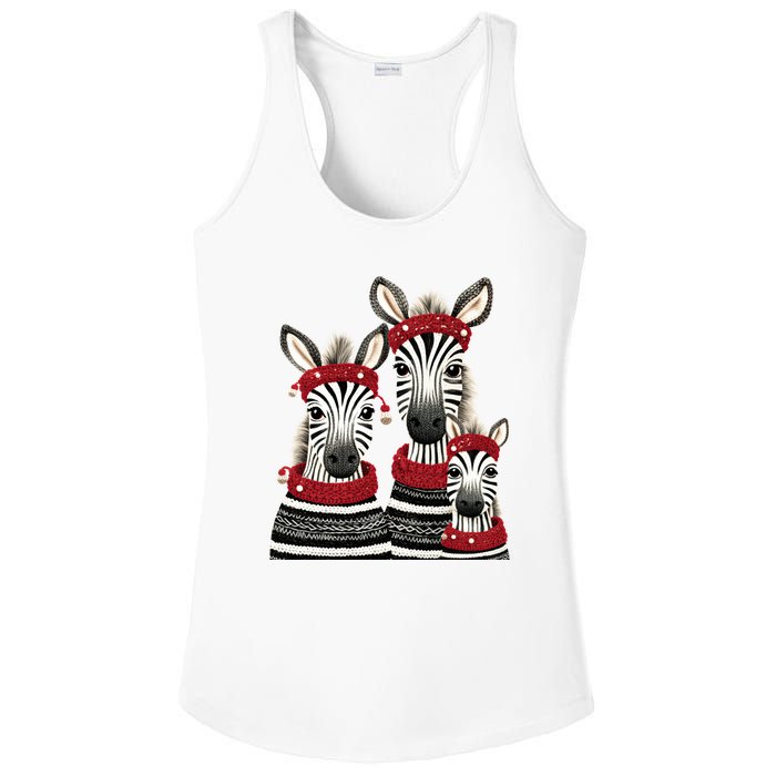 Christmas Zebra Family Matching Outfit Ladies PosiCharge Competitor Racerback Tank