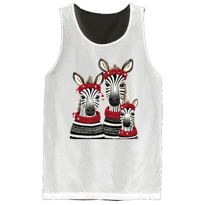 Christmas Zebra Family Matching Outfit Mesh Reversible Basketball Jersey Tank