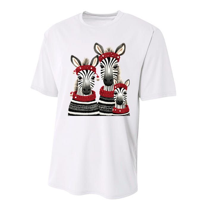 Christmas Zebra Family Matching Outfit Performance Sprint T-Shirt