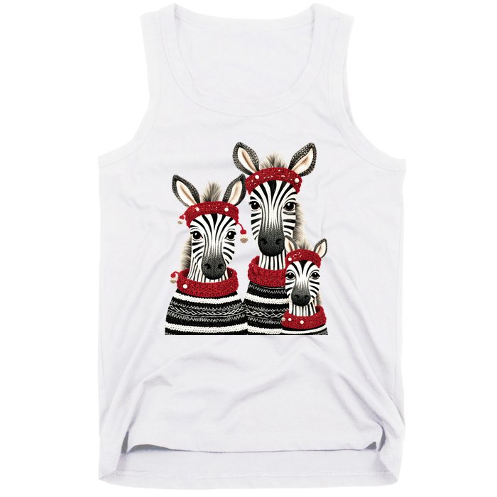 Christmas Zebra Family Matching Outfit Tank Top