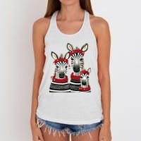 Christmas Zebra Family Matching Outfit Women's Knotted Racerback Tank