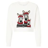 Christmas Zebra Family Matching Outfit Cropped Pullover Crew