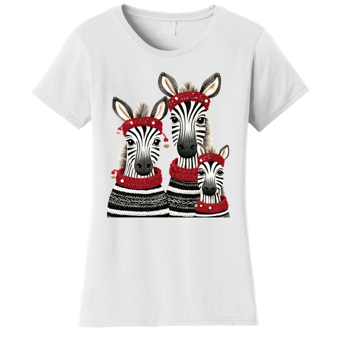 Christmas Zebra Family Matching Outfit Women's T-Shirt