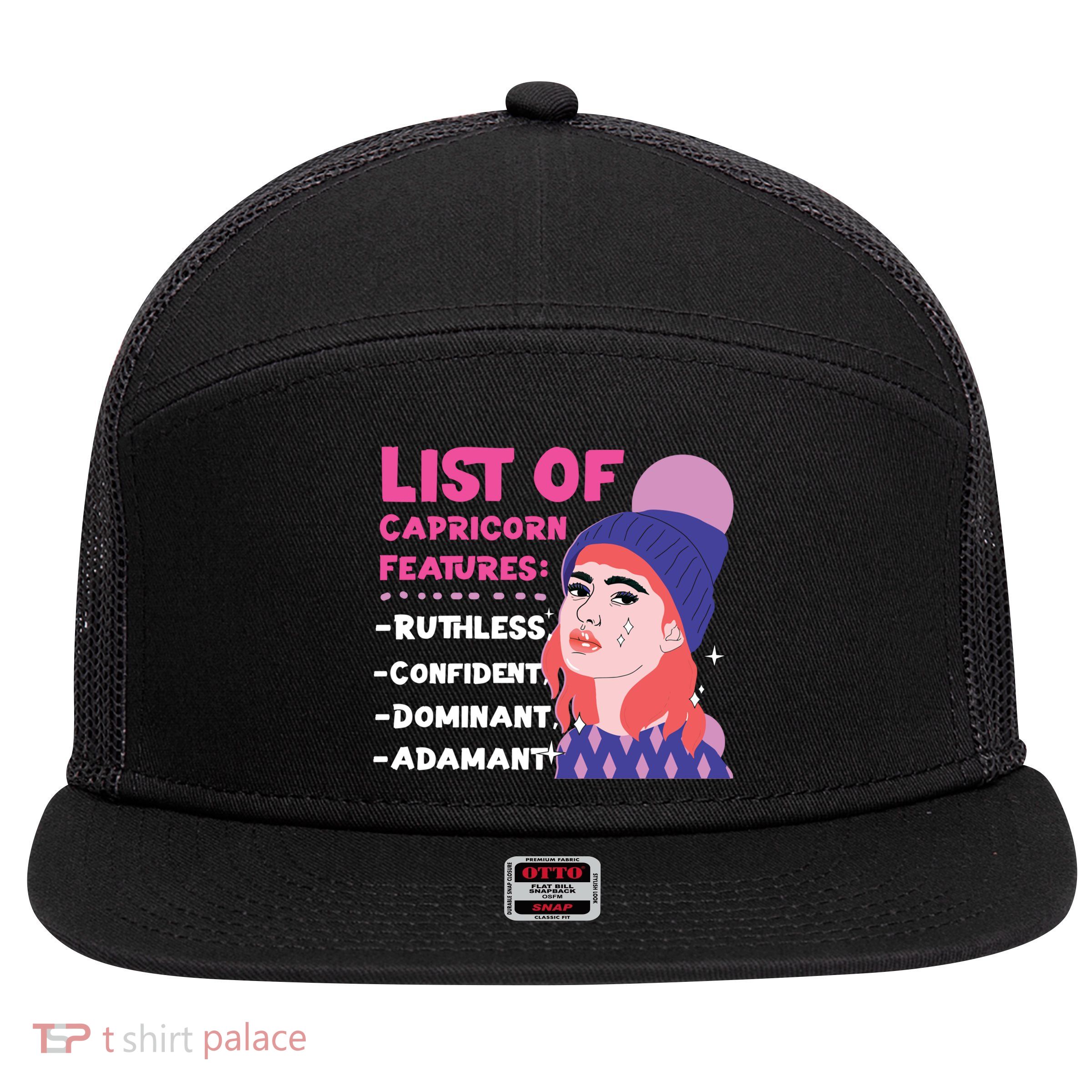 Capricorn Zodiac: List Of Capricorn Features Gift 7 Panel Mesh Trucker Snapback Hat