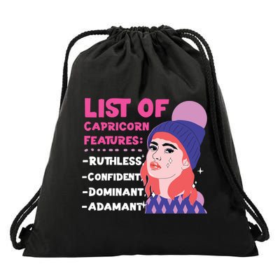 Capricorn Zodiac: List Of Capricorn Features Gift Drawstring Bag
