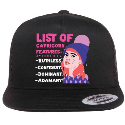 Capricorn Zodiac: List Of Capricorn Features Gift Flatbill Hat