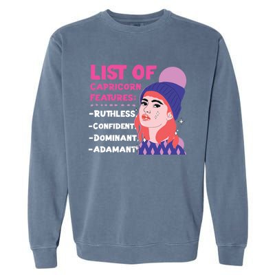 Capricorn Zodiac: List Of Capricorn Features Gift Garment-Dyed Sweatshirt