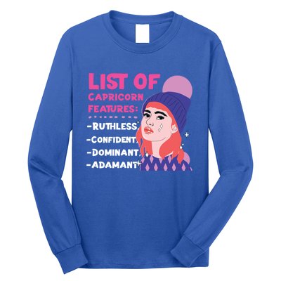 Capricorn Zodiac: List Of Capricorn Features Gift Long Sleeve Shirt