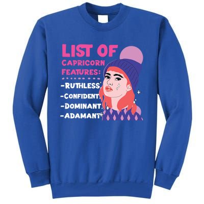 Capricorn Zodiac: List Of Capricorn Features Gift Tall Sweatshirt