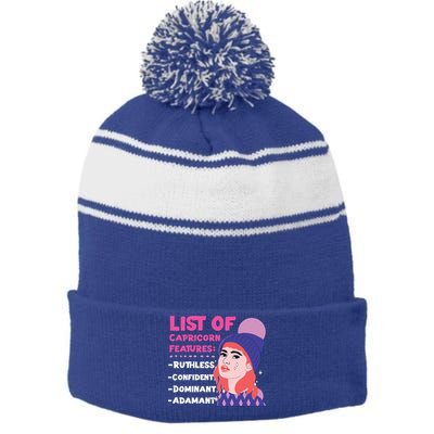 Capricorn Zodiac: List Of Capricorn Features Gift Stripe Pom Pom Beanie