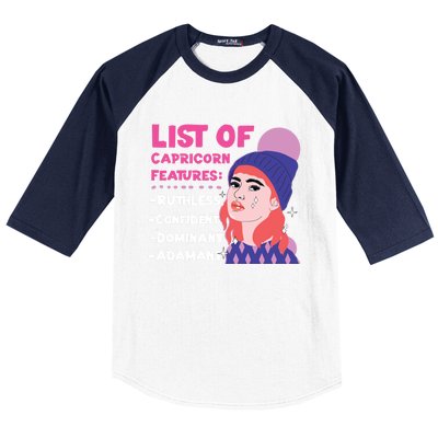 Capricorn Zodiac: List Of Capricorn Features Gift Baseball Sleeve Shirt