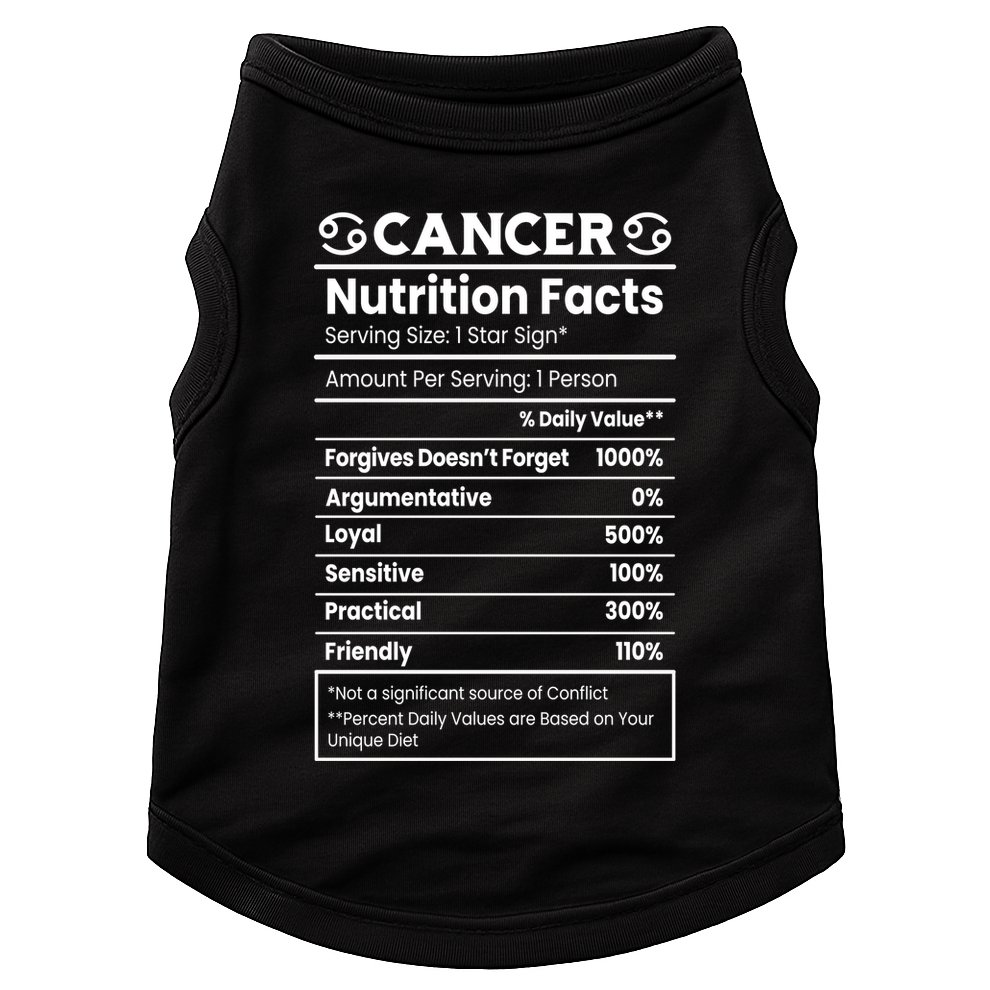 Cancer Zodiac Nutrition Facts Doggie Tank