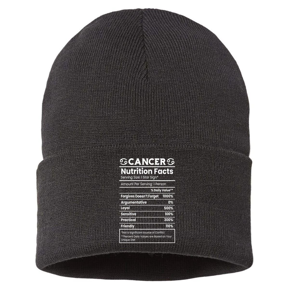 Cancer Zodiac Nutrition Facts Sustainable Knit Beanie