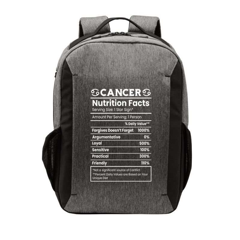 Cancer Zodiac Nutrition Facts Vector Backpack