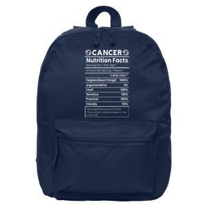 Cancer Zodiac Nutrition Facts 16 in Basic Backpack