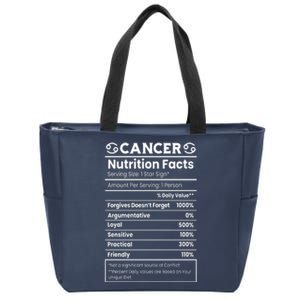 Cancer Zodiac Nutrition Facts Zip Tote Bag