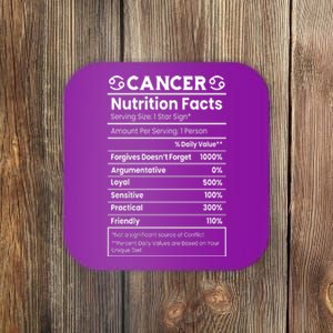 Cancer Zodiac Nutrition Facts Coaster