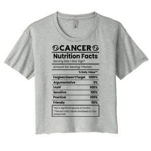 Cancer Zodiac Nutrition Facts Women's Crop Top Tee