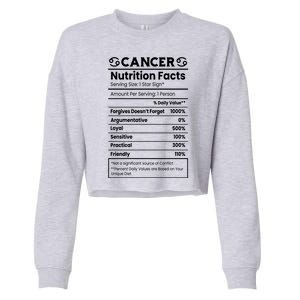 Cancer Zodiac Nutrition Facts Cropped Pullover Crew