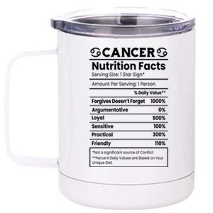 Cancer Zodiac Nutrition Facts 12 oz Stainless Steel Tumbler Cup