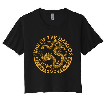 Chinese Zodiac New Year Of The Dragon Lunar 2024 Women's Crop Top Tee