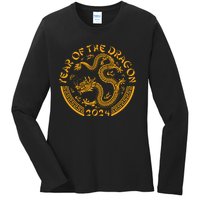 Chinese Zodiac New Year Of The Dragon Lunar 2024 Ladies Long Sleeve Shirt