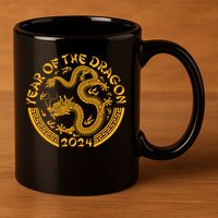 Chinese Zodiac New Year Of The Dragon Lunar 2024 11oz C Handle Ceramic Mug
