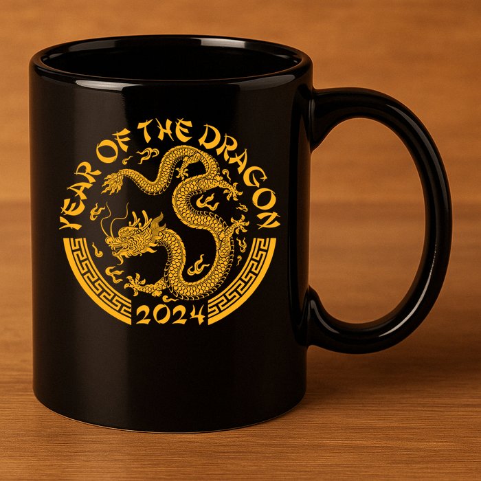 Chinese Zodiac New Year Of The Dragon Lunar 2024 11oz C Handle Ceramic Mug