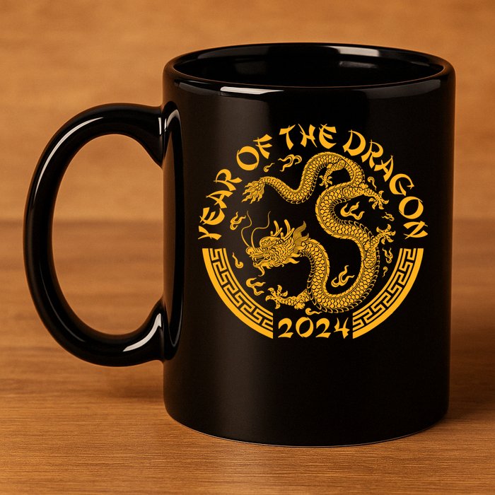 Chinese Zodiac New Year Of The Dragon Lunar 2024 11oz C Handle Ceramic Mug