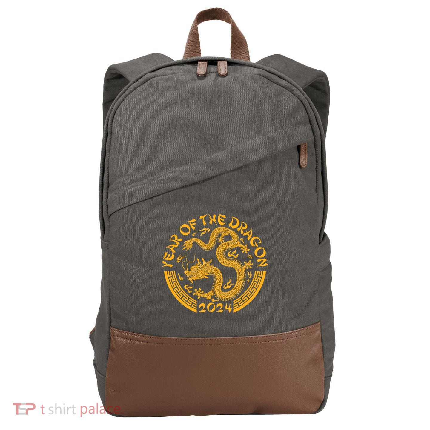 Chinese Zodiac New Year Of The Dragon Lunar 2024 Cotton Canvas Backpack