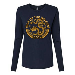 Chinese Zodiac New Year Of The Dragon Lunar 2024 Womens Cotton Relaxed Long Sleeve T-Shirt